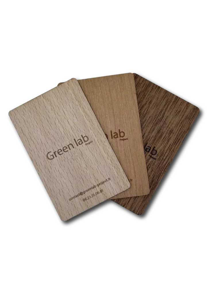 Échantillons cartes en bois RFID