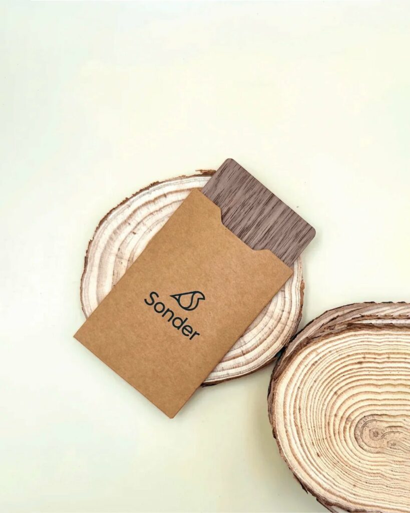 Étuis en Kraft pour protection de cartes en bois RFID