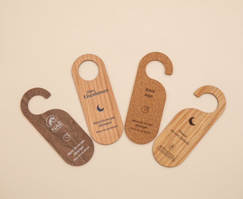 wooden door hanger for hotel rooms