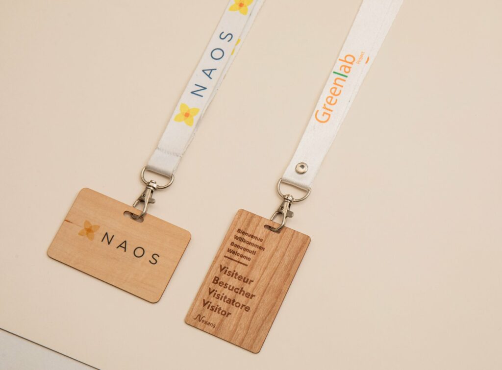 company badges staff ecological wood